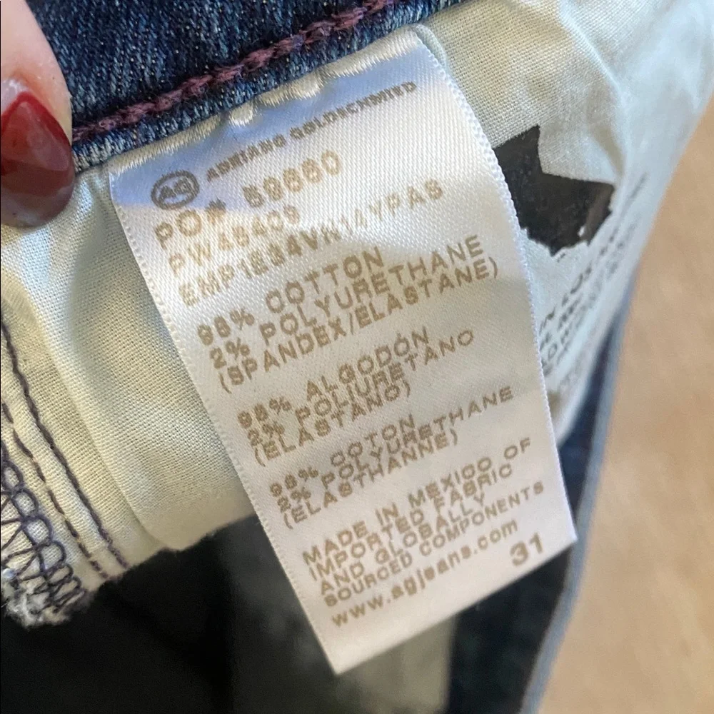 AG Adriano Goldschmied Angel Low-Rise Boot Cut Blue Denim Jeans Size 31 NWT - Picture 9 of 15